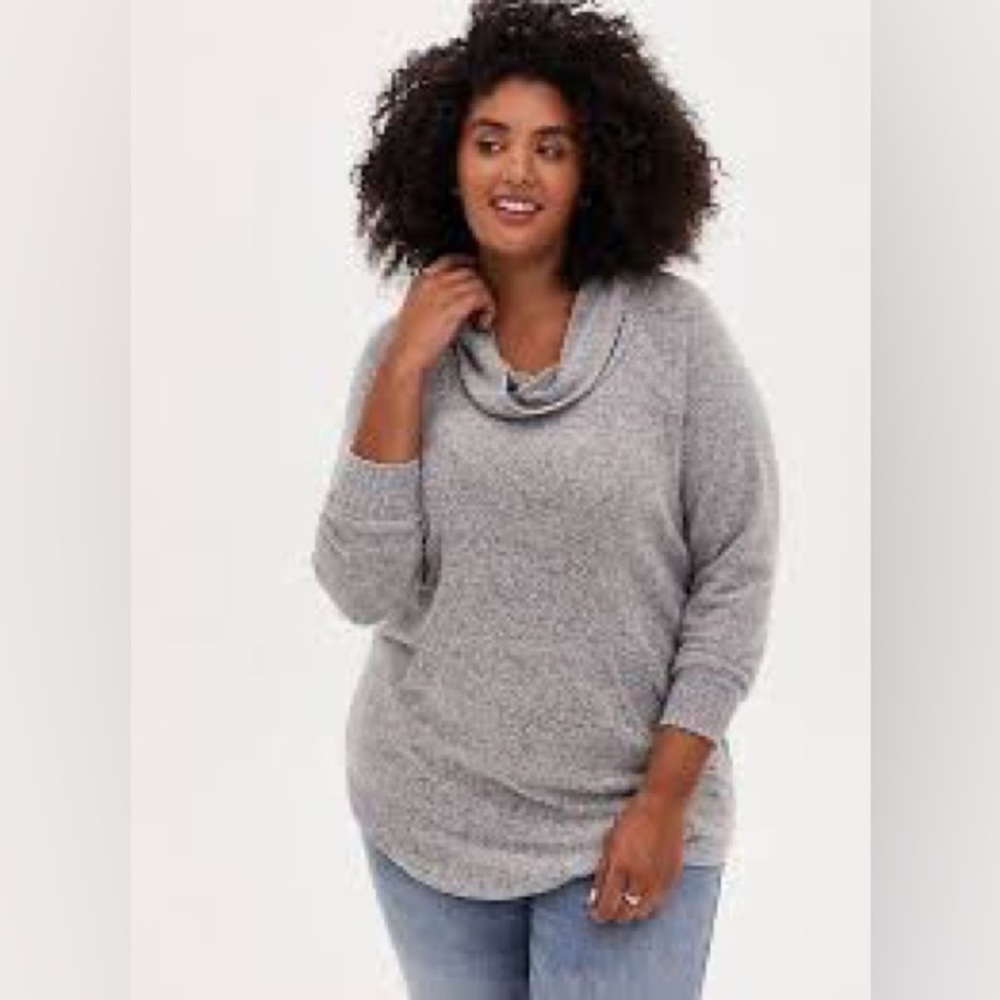 💐Host Pick 💐 Super Soft Plush Cowl Neck Raglan Tunic Sweatshirt